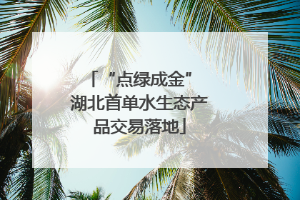 “点绿成金” 湖北首单水生态产品交易落地