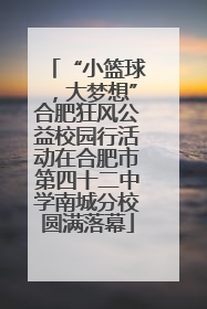 “小篮球,大梦想”合肥狂风公益校园行活动在合肥市第四十二中学南城分校圆满落幕