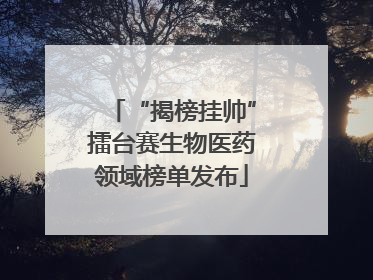 “揭榜挂帅”擂台赛生物医药领域榜单发布