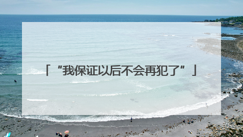 “我保证以后不会再犯了”