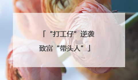 “打工仔”逆袭致富“带头人”