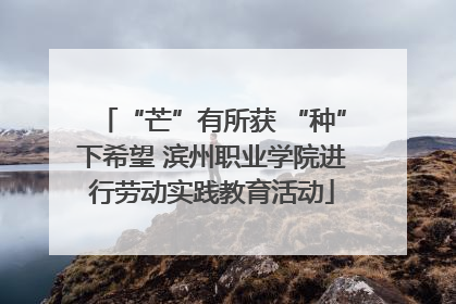 “芒”有所获 “种”下希望 滨州职业学院进行劳动实践教育活动