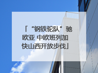 “钢铁驼队”驰欧亚 中欧班列加快山西开放步伐