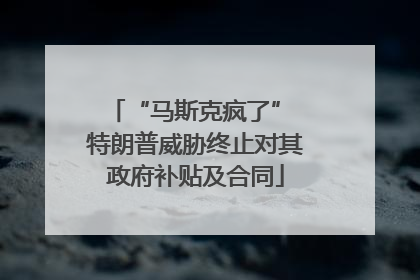 “马斯克疯了” 特朗普威胁终止对其政府补贴及合同