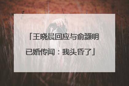 王晓晨回应与俞灏明已婚传闻：我头昏了