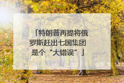 特朗普再提将俄罗斯赶出七国集团是个“大错误”