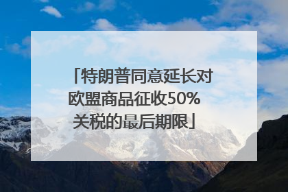 特朗普同意延长对欧盟商品征收50%关税的最后期限