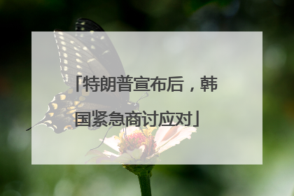 特朗普宣布后，韩国紧急商讨应对
