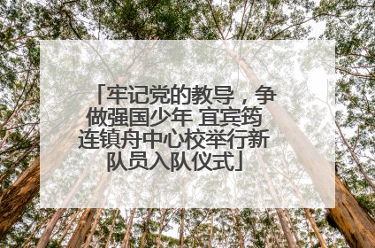 牢记党的教导，争做强国少年 宜宾筠连镇舟中心校举行新队员入队仪式