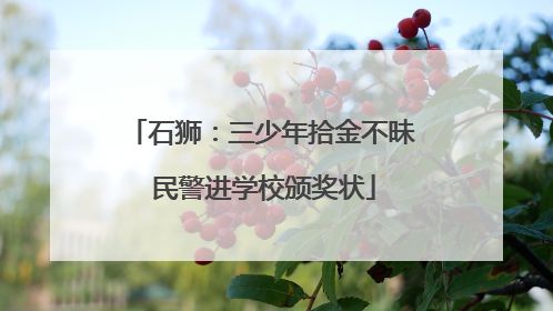 石狮：三少年拾金不昧 民警进学校颁奖状