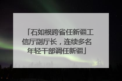 石如根跨省任新疆工信厅副厅长，连续多名年轻干部调任新疆