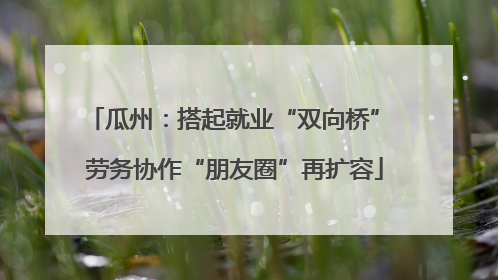 瓜州：搭起就业“双向桥” 劳务协作“朋友圈”再扩容