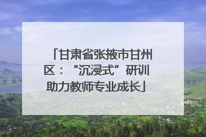 甘肃省张掖市甘州区：“沉浸式”研训助力教师专业成长