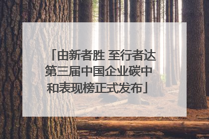 由新者胜 至行者达 第三届中国企业碳中和表现榜正式发布