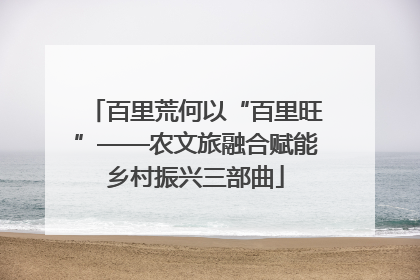 百里荒何以“百里旺”——农文旅融合赋能乡村振兴三部曲