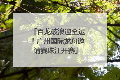 百龙破浪迎全运！广州国际龙舟邀请赛珠江开赛