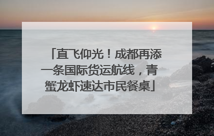 直飞仰光！成都再添一条国际货运航线，青蟹龙虾速达市民餐桌