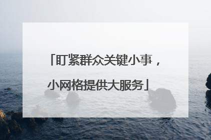 盯紧群众关键小事，小网格提供大服务