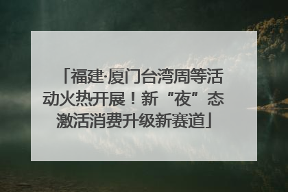 福建·厦门台湾周等活动火热开展！新“夜”态激活消费升级新赛道
