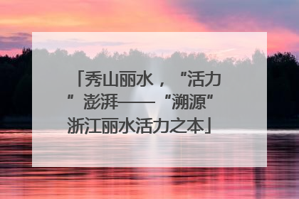 秀山丽水，“活力”澎湃——“溯源”浙江丽水活力之本