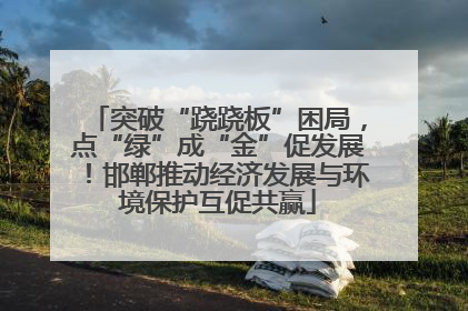 突破“跷跷板”困局，点“绿”成“金”促发展！邯郸推动经济发展与环境保护互促共赢