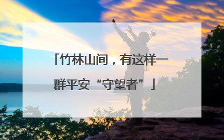 竹林山间，有这样一群平安“守望者”