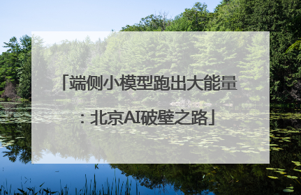 端侧小模型跑出大能量：北京AI破壁之路