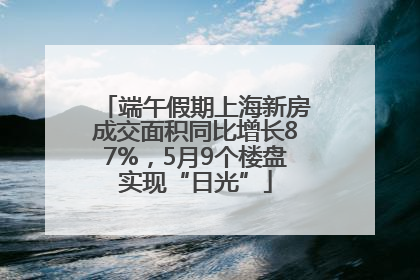 端午假期上海新房成交面积同比增长87%，5月9个楼盘实现“日光”