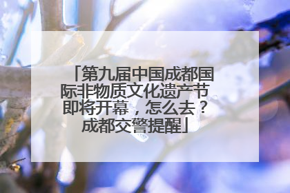 第九届中国成都国际非物质文化遗产节即将开幕，怎么去？成都交警提醒