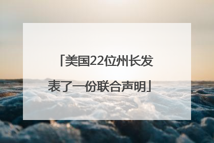 美国22位州长发表了一份联合声明