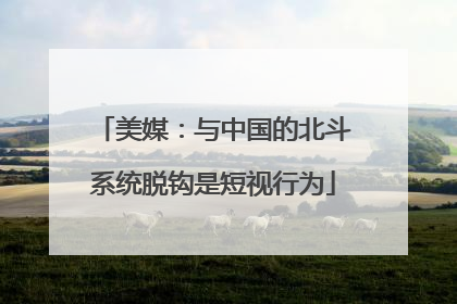 美媒：与中国的北斗系统脱钩是短视行为