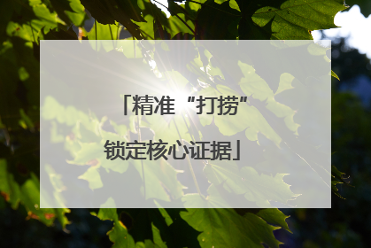 精准“打捞”锁定核心证据