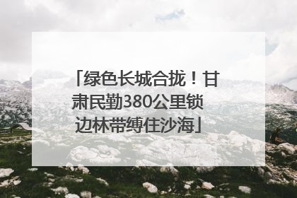 绿色长城合拢！甘肃民勤380公里锁边林带缚住沙海