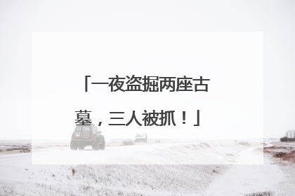 一夜盗掘两座古墓，三人被抓！