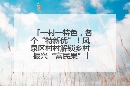 一村一特色，各个“特新优”！凤泉区村村解锁乡村振兴“富民果”