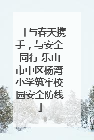 与春天携手，与安全同行 乐山市中区杨湾小学筑牢校园安全防线
