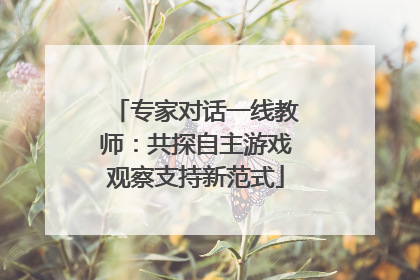 专家对话一线教师：共探自主游戏观察支持新范式