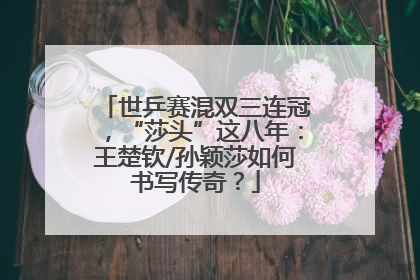 世乒赛混双三连冠，“莎头”这八年：王楚钦/孙颖莎如何书写传奇？
