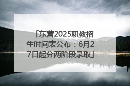 东营2025职教招生时间表公布：6月27日起分两阶段录取