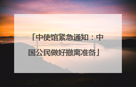 中使馆紧急通知：中国公民做好撤离准备