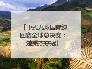 中式九球国际巡回赛全球总决赛：楚秉杰夺冠