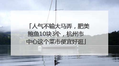人气不输大马弄，肥美鲍鱼10块3个，杭州市中心这个菜市便宜好逛