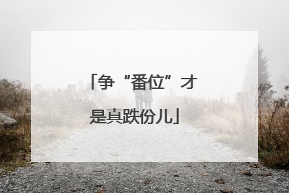 争“番位”才是真跌份儿