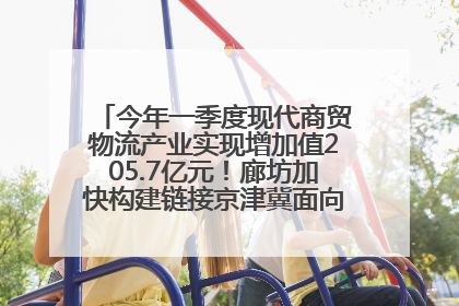 今年一季度现代商贸物流产业实现增加值205.7亿元！廊坊加快构建链接京津冀面向全世界的物流通道
