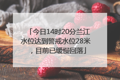 今日14时20分兰江水位达到警戒水位28米，目前已缓慢回落
