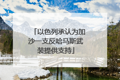 以色列承认为加沙一支反哈马斯武装提供支持