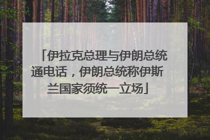 伊拉克总理与伊朗总统通电话，伊朗总统称伊斯兰国家须统一立场