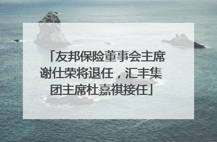 友邦保险董事会主席谢仕荣将退任，汇丰集团主席杜嘉祺接任