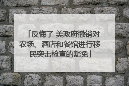 反悔了 美政府撤销对农场、酒店和餐馆进行移民突击检查的豁免