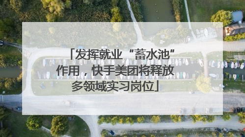 发挥就业“蓄水池”作用，快手美团将释放多领域实习岗位
